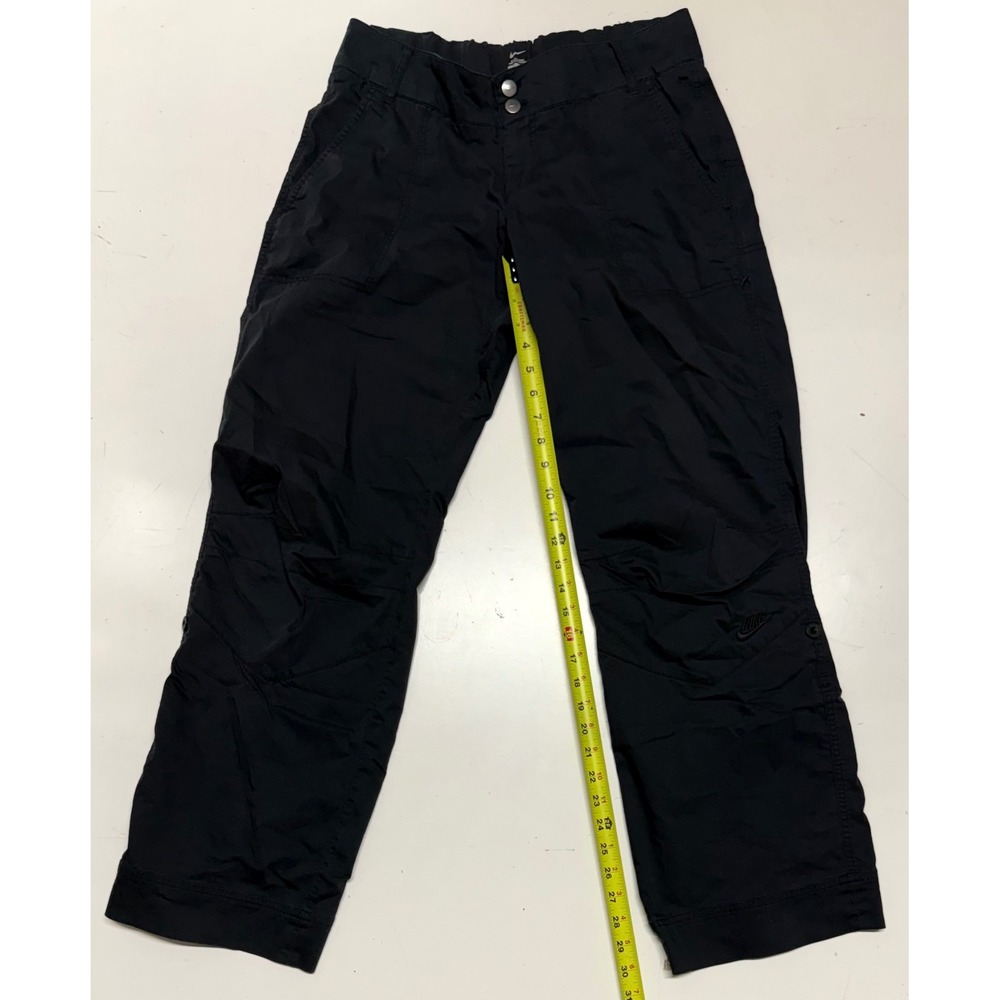 Nike Womens Black Cargo Utility Hiking Pants Articulated Knee Straight Leg 29x30